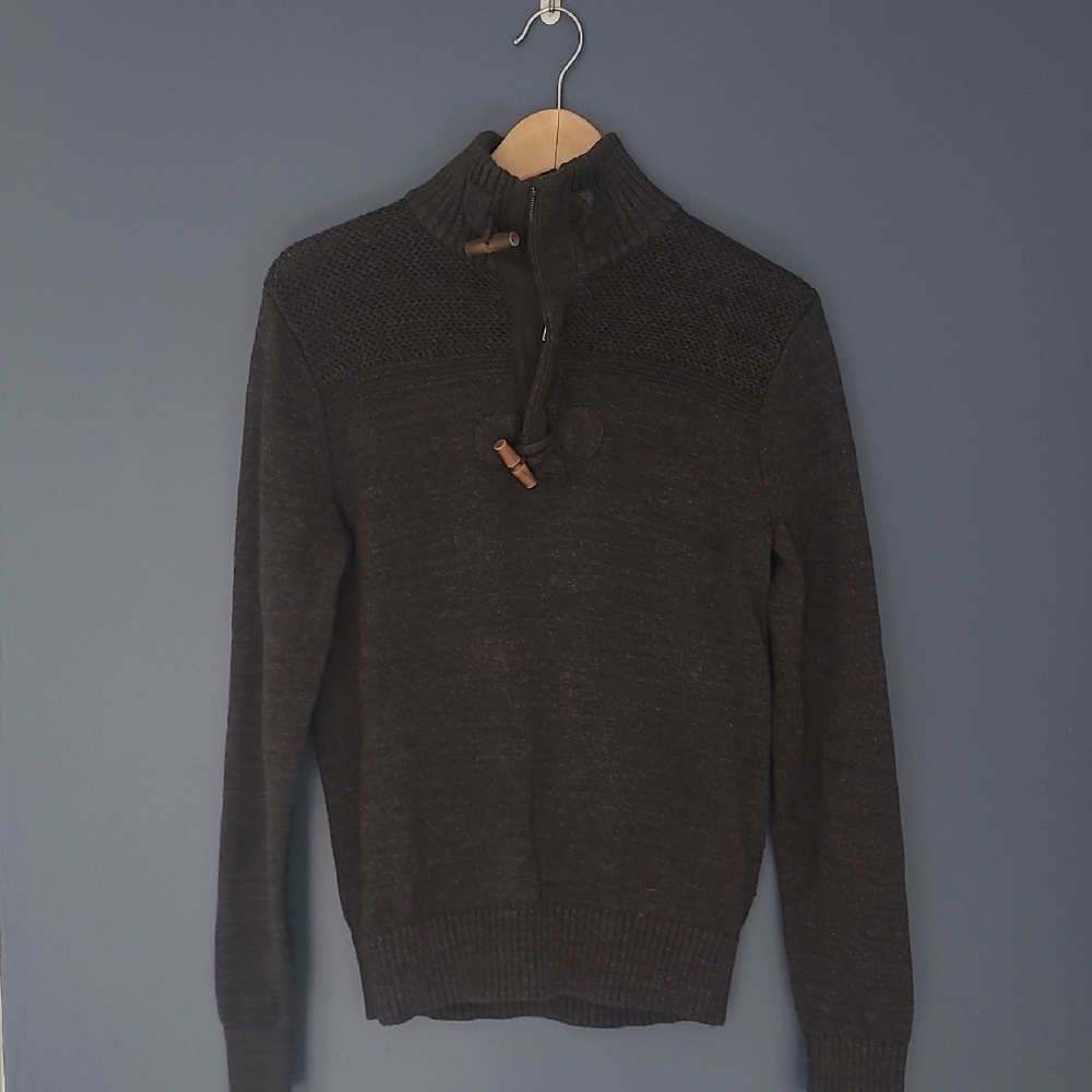 Banana Republic Men's Dark Gray Zip-Up Sweater